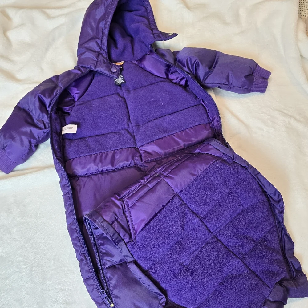 Polo Ralph Lauren Infant Puffer Down Filled Snowsuit Bunting Purple 12 months